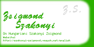 zsigmond szakonyi business card